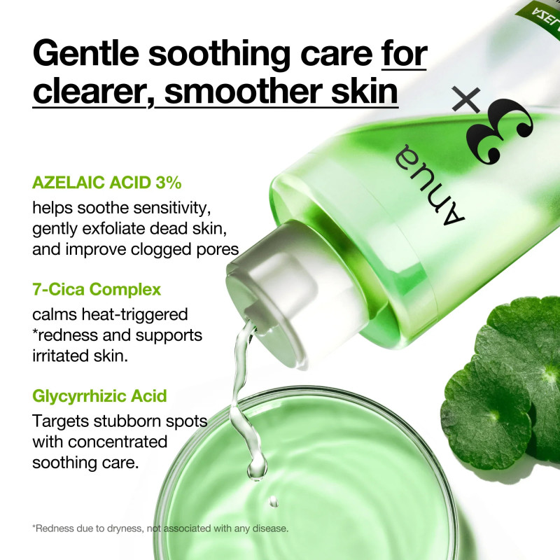 Gaišinošs un nomierinošs toniks ANUA Azelaic Acid 3 Cica Skin Clarifying Toner