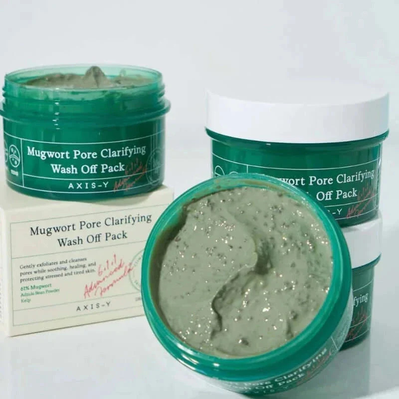 Attīroša maska ar vērmelēm AXIS-Y Mugwort Pore Clarifying Wash Off Pack