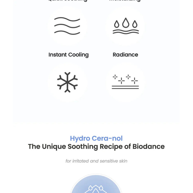 Ночная гидрогелевая маска для чувствительной и раздражённой кожи Biodance Hydro Cera-Nol Real Deep Mask