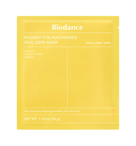 Overnight Hydrogel Mask for Radiance and Even Skin Tone Biodance Radiant Vita Niacinamide Real Deep Mask