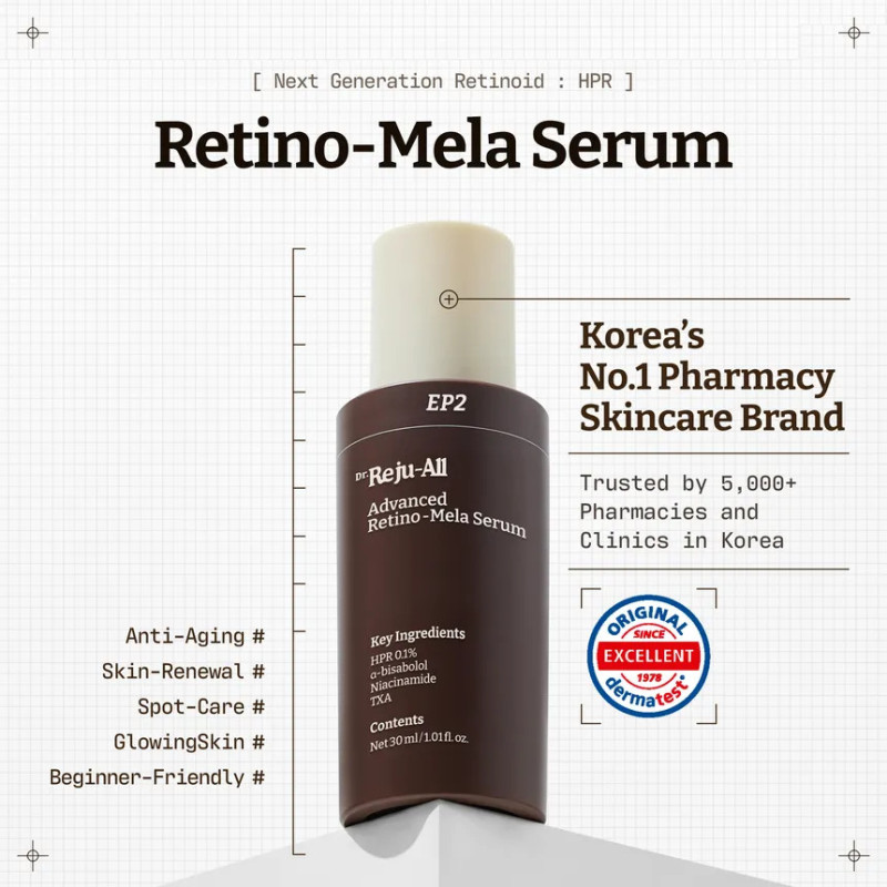 Izgaismojošs serums ar retinolu Dr. Reju-All Advanced Retino-Mela Serum