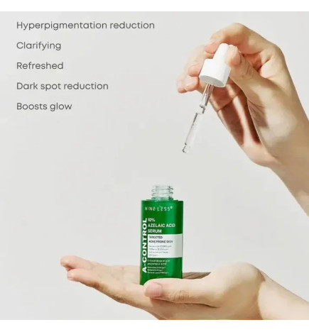 NINE LESS A-Control 10% azelaīnskābes serums problemātiskai ādai (30 ml)