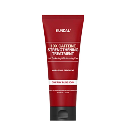 Stiprinošs matu un galvas ādas kondicionieris-maska KUNDAL 10X Caffeine Strengthening Treatment Baby Powder, 200 ml