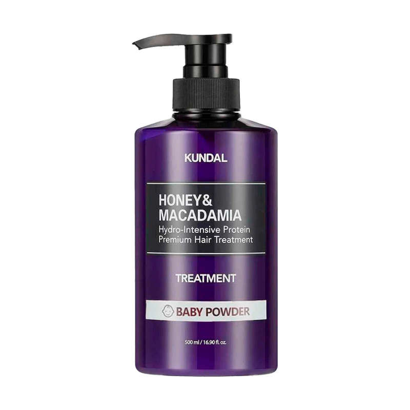 Маска-кондиционер для волос KUNDAL Honey & Macadamia Hydro-Intensive Protein Premium Hair Treatment Baby Powder, 500 мл