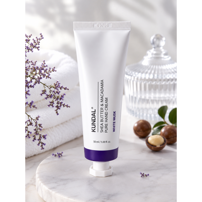 Крем для рук KUNDAL Shea Butter & Macadamia Pure Hand Cream White Musk, 50 мл