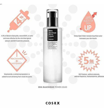 Eksfoliējošs serums ar BHA skābi — COSRX BHA Blackhead Power Liquid (100 ml)